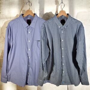 UNTUCKit Men's XXL Set 2 L/S Button Front Shirts Check Dress Shirt Outdoor Shirt